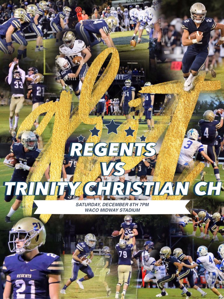 RSA_Athletics's tweet photo. 🏈 S T A T E  B O U N D 🏈
Saturday. 7 pm. Waco Midway Stadium. LETS. GO. 

#TAKESTATE #GRIT #RegentsFootball https://t.co/j5PKq16xgU
