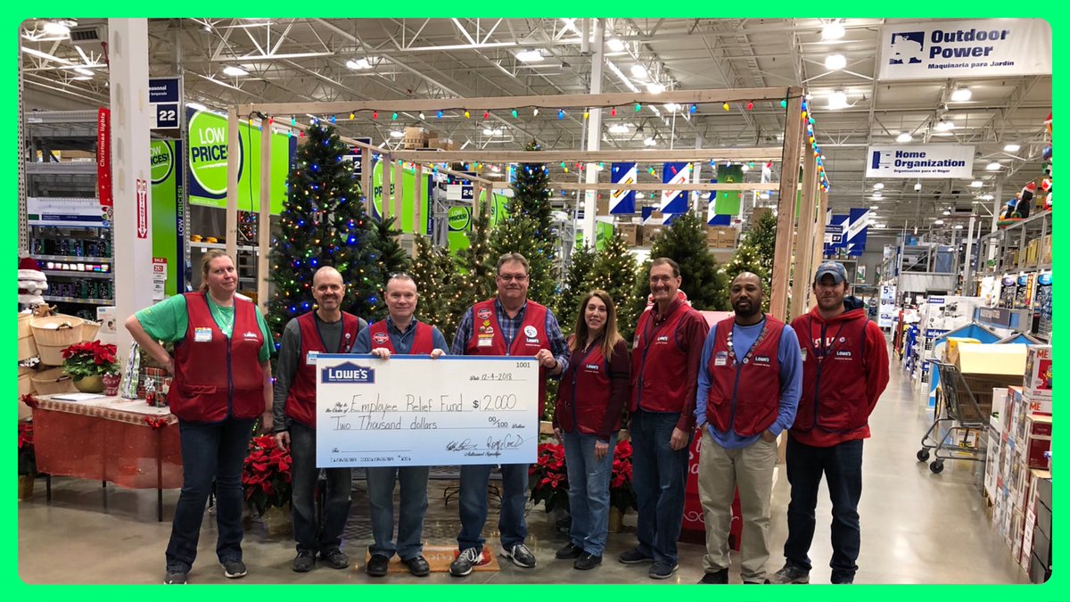 Not only was I able to give away money at the #Lowes  N. Springfield store #1679, but that store also is donating their $2000 dollars they won for safety to the employee relief fund. #awsome. @HR4Connected