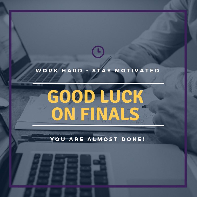 Wishing everyone luck on their finals this week - You got this! #finals #DSP