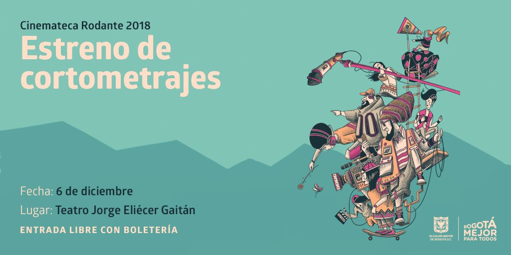 CinematecaBta's tweet photo. #NoLoOlvides | Este 4 y 5 de diciembre estaremos entregando las boletas para la premiere de los cortometrajes #CinematecaRodante2018. Estas las puedes reclamar en las taquillas del @TeatroJEG de 12m. a 1pm. y de 2 pm. a 5pm, hasta agotar existencias. https://t.co/honMX42cwM