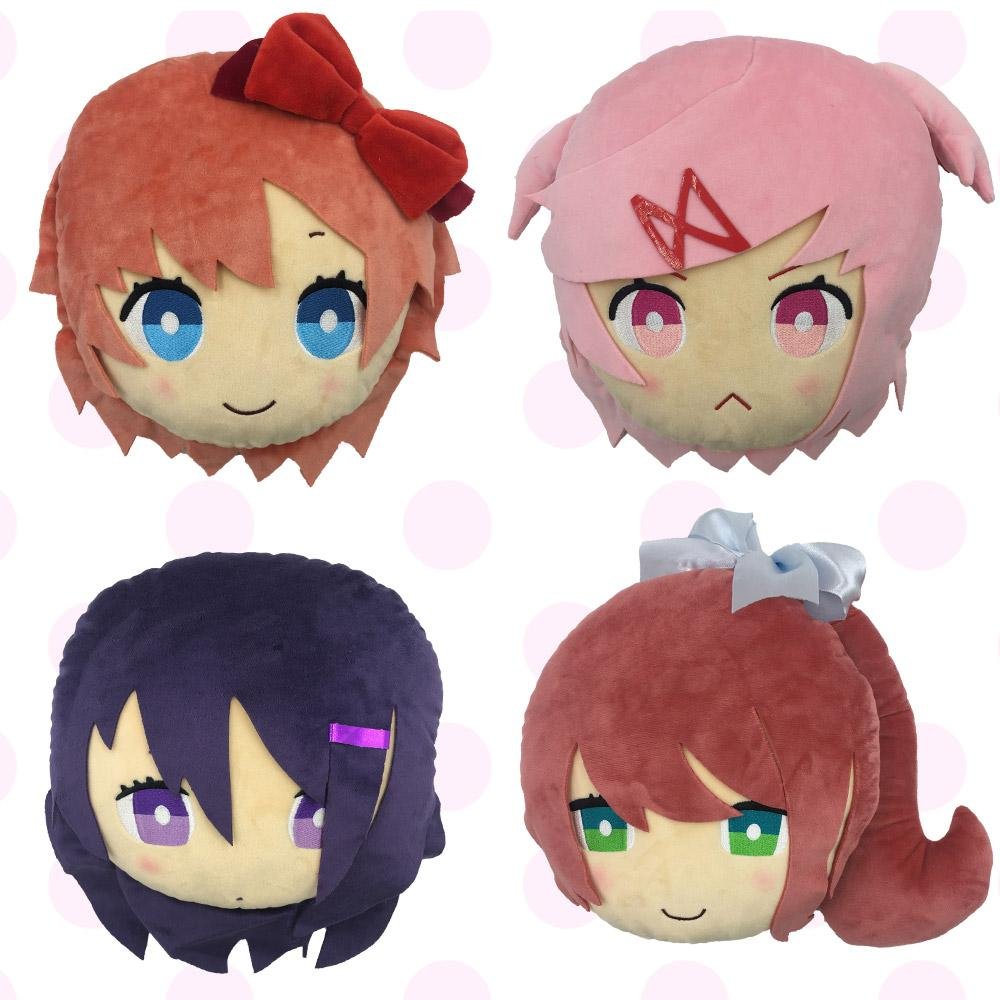 TeamSalvato's tweet photo. The DDLC plushes are now in stock and being shipped! https://t.co/2iv0PUixpv https://t.co/hJZ6ozpuDK