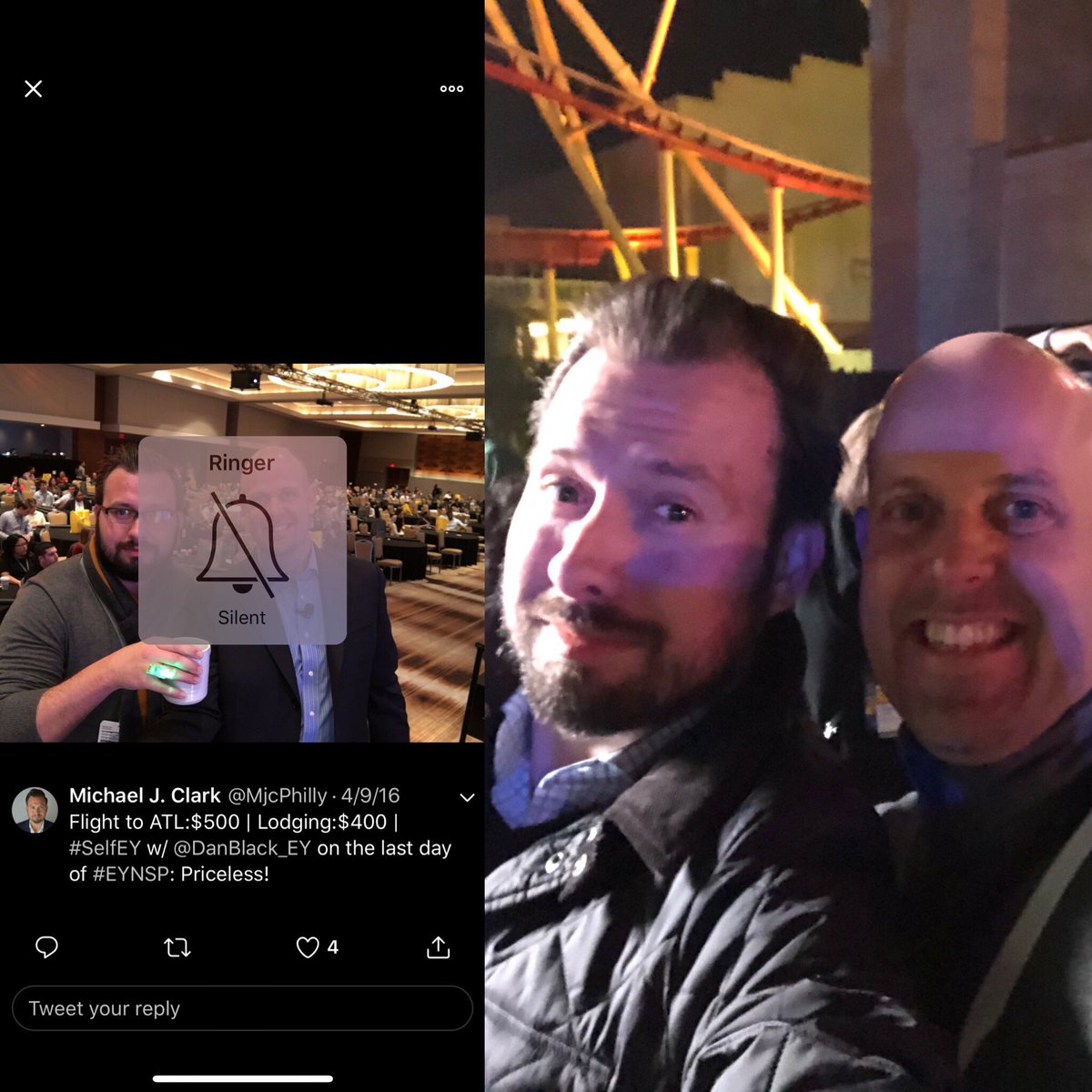 #EYNSP #SelfEY w/ <a href="/DanBlack_EY/">Dan Black</a> in 2016 vs #SelfEY w/<a href="/DanBlack_EY/">Dan Black</a> almost 3 years later at  #EYMilestones2018 | #betterworkingworld #stillgoingstrong #justgettingstarted #IOnlyTweetForEYEvents