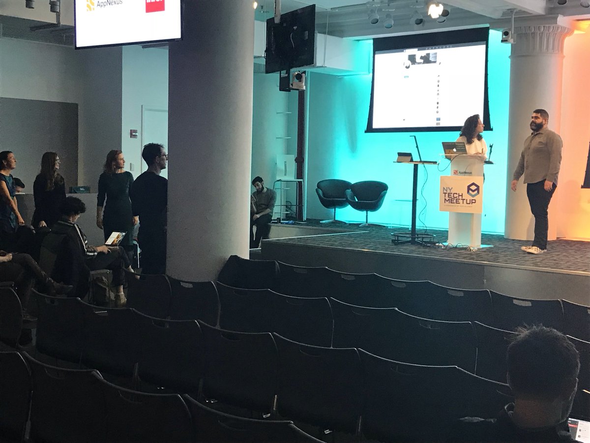 NYTechAlliance's tweet photo. Setting up for tonight’s #NYTM #WomensDemoNight at @AppNexusEng! Shows starts at 6:45 with demoers @spot_on_pet, @wearlilu, @groupprojectco, @MichalFinegold, @sarahkrasley, @TARAbio, @the_call_list &amp; @KillerSnails1 https://t.co/8zuH2a9mIo