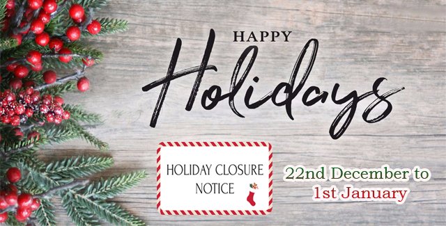 CorePrincipleSA's tweet image. Holiday Closure Dates.
A time to resr, regroup, recover, spend time with friends and family. And some time for us to catch up on maintenance etc.
Happy Holidays.

#HolidaysAreComing #Adelaide #closuredates #SouthAustralia