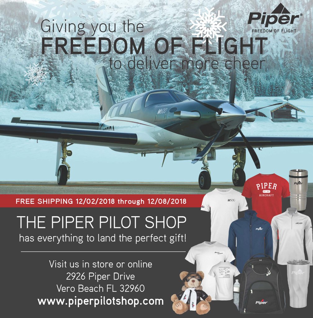 piperaircraft's tweet photo. The Piper Pilot Shop has the perfect gift for the aviation enthusiast in your family π Visit https://t.co/PMY6WMoFj0 to shop!
#PiperAircraft #PiperPilotShop #FreedomOfFlight #avgeek #Aviation #HolidayShopping https://t.co/vIYWwt04mk