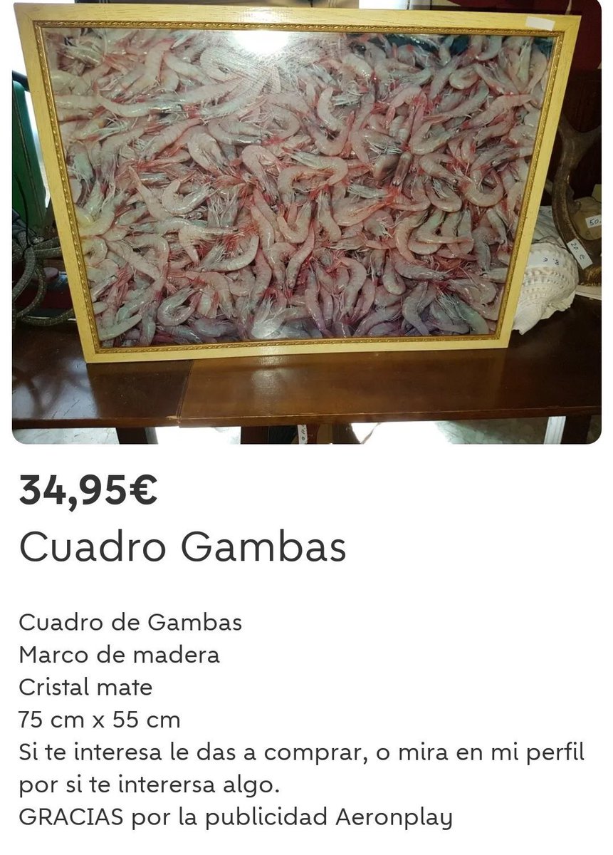 auronplay's tweet image. El del cuadro de las gambas ha actualizado el anuncio. "gracias por la publicidad aeronplay" JAJAJA