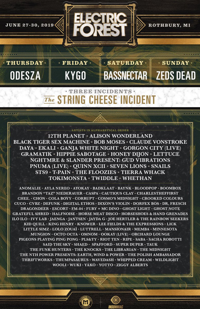 Missxmariah's tweet photo. The forest lineup just dropped and I can’t waitttt #EF2019 😍⚡️🌲 @Electric_Forest https://t.co/q3skmxPK6L