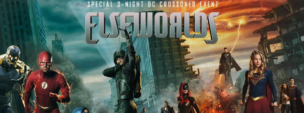 nerdpower_1's tweet image. Elseworlds | Mundos colidem em novo banner do crossover