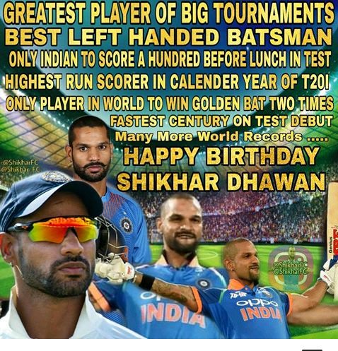 Happy birthday shikhar dhawan  