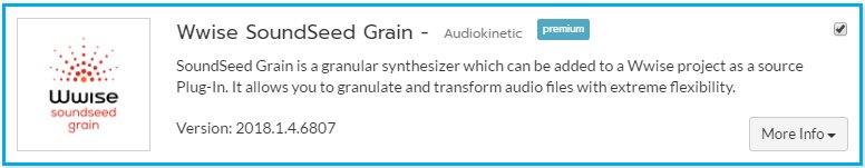 it's done. SoundSeed Grain is out with Wwise 2018.1.4. Download now from the Wwise Launcher. Make sure you add the plug-in during installation. #granular #GameAudio