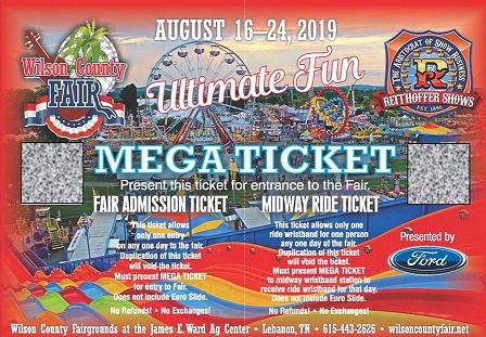 Give someone the Ultimate Fun ticket for Christmas.  Buy them a Mega Ticket for a Stocking Stuffer.  Tickets on sale online at wilsoncountyfair.net