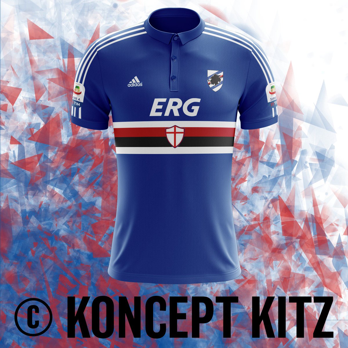 KonceptKitz's tweet photo. Given our discussion on @sampdoria kits the other day, this one is for @museumofjerseys 😃👍 If Adi made Sampdoria kits... 🤔😃 #sampdoria #italy #SerieA #Italy https://t.co/GI78ph92Xc
