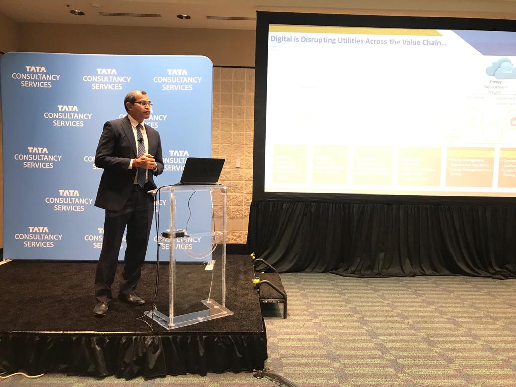 RajKrithika's tweet photo. . @thanga_jawahar Head of Business Solutions & Technology, #IoT at @TCS taking about digital disruption in power industry. TCS IP2 Launch. To watch livehttps://youtu.be/ztyx32KpApU #ThinkDigitalPower #POWERGEN18 @powergenintl https://t.co/LqgpmtbsLq