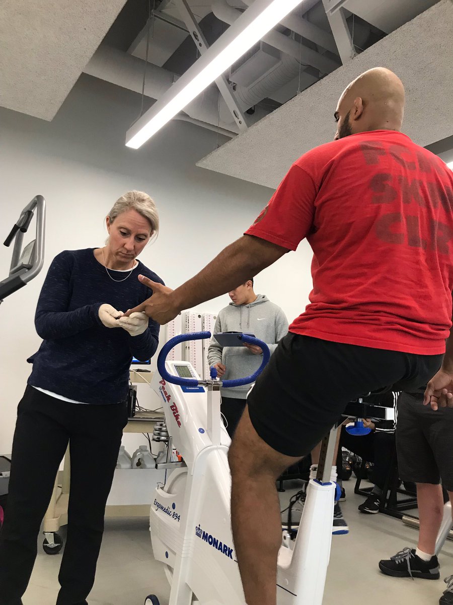 Incredible opportunity for a couple of Kinesiology students to be involved in exercise testing with Professor Carmen Bott and the UFC athlete Arjan Bhullar 🧠💪🏽<a href="/TheOneASB/">Arjan Singh Bhullar</a> <a href="/langaracollege/">Langara College</a>
