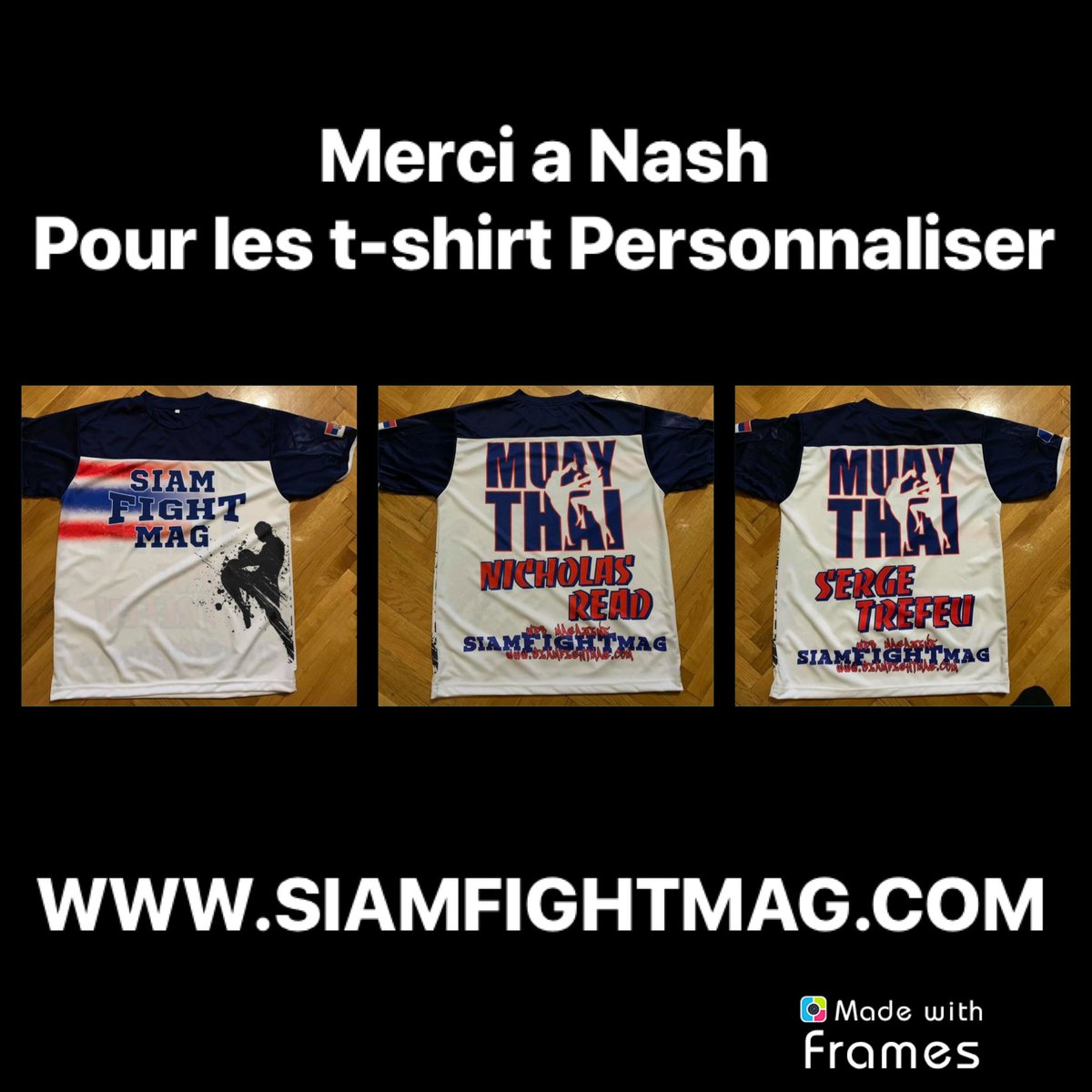 siamfightmag's tweet photo. Merci à Nash pour les T-Shirt spécial Siam Fight Mag. Vive la Magie du Muay Thaï !!!!
Merci encore 😉😜🤪
#muaythai #muay #thaiboxing #bixethai #boxethailandaise #siam #fight #mag #nashular #sergetrefeu #nicholasread #siamfightmag #goodmuaythaionly #goodthaiboxingonly https://t.co/7sOMjM8y0G