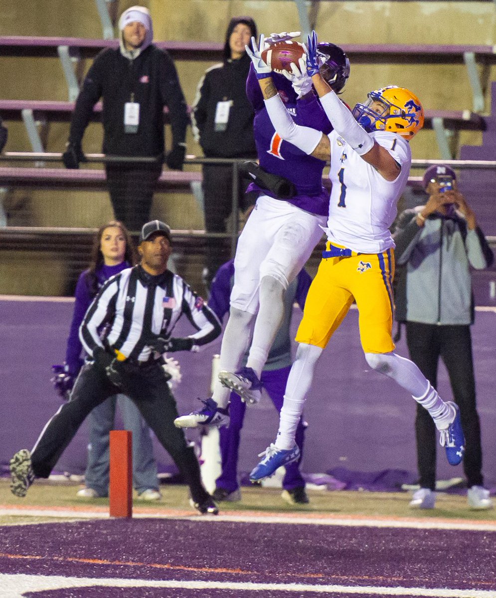 NSUDemonsFB's tweet photo. Awesome resume from a record-smashing 2018 season by @jazzferguson2 and talents of @JasonSPugh combined for this excellent infographic on the #Unstoppable1 who is headed to the @NFL Draft. Here's a couple of his 13 TD snags, including the game-winner in 2nd OT vs. McNeese #EAT https://t.co/BARmnPYFgQ