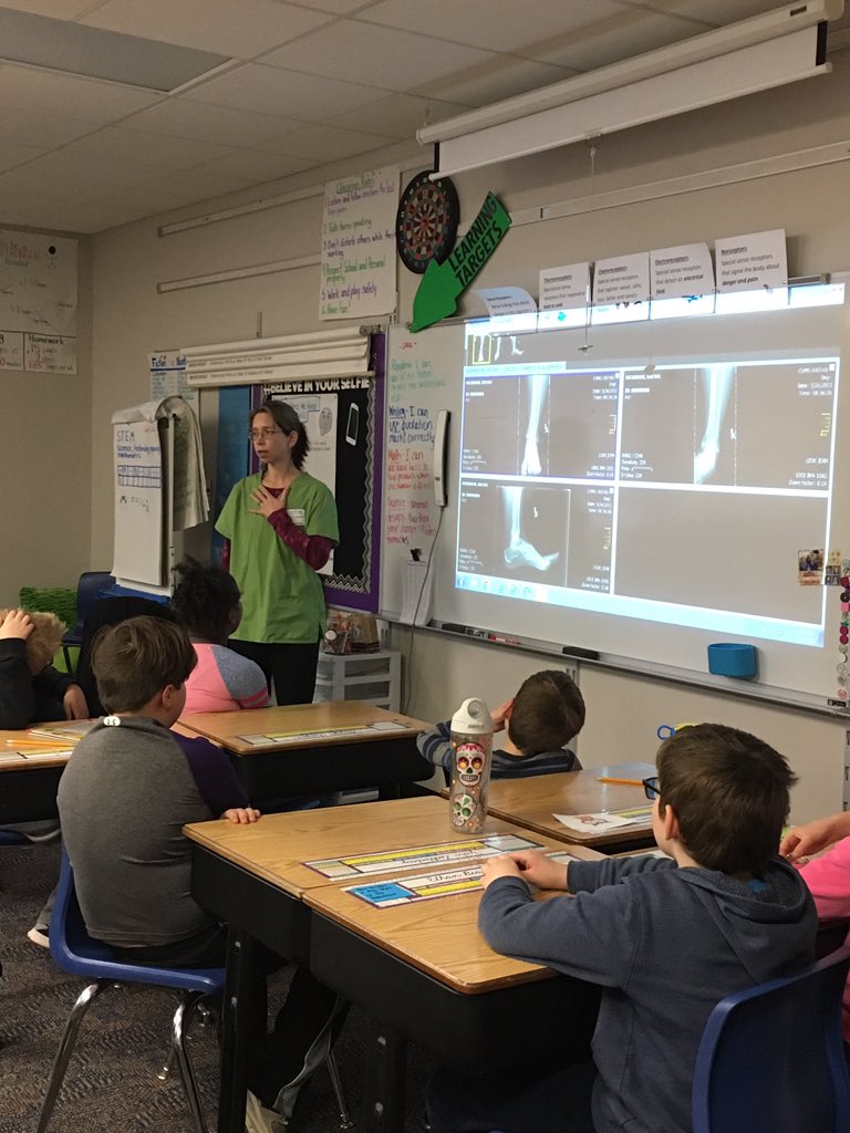 CedarHeights4th's tweet photo. Parent speakers are visiting this week. They’re teaching us about STEM in the workplace. #computerscience#code.org https://t.co/fQwDhOyt5c