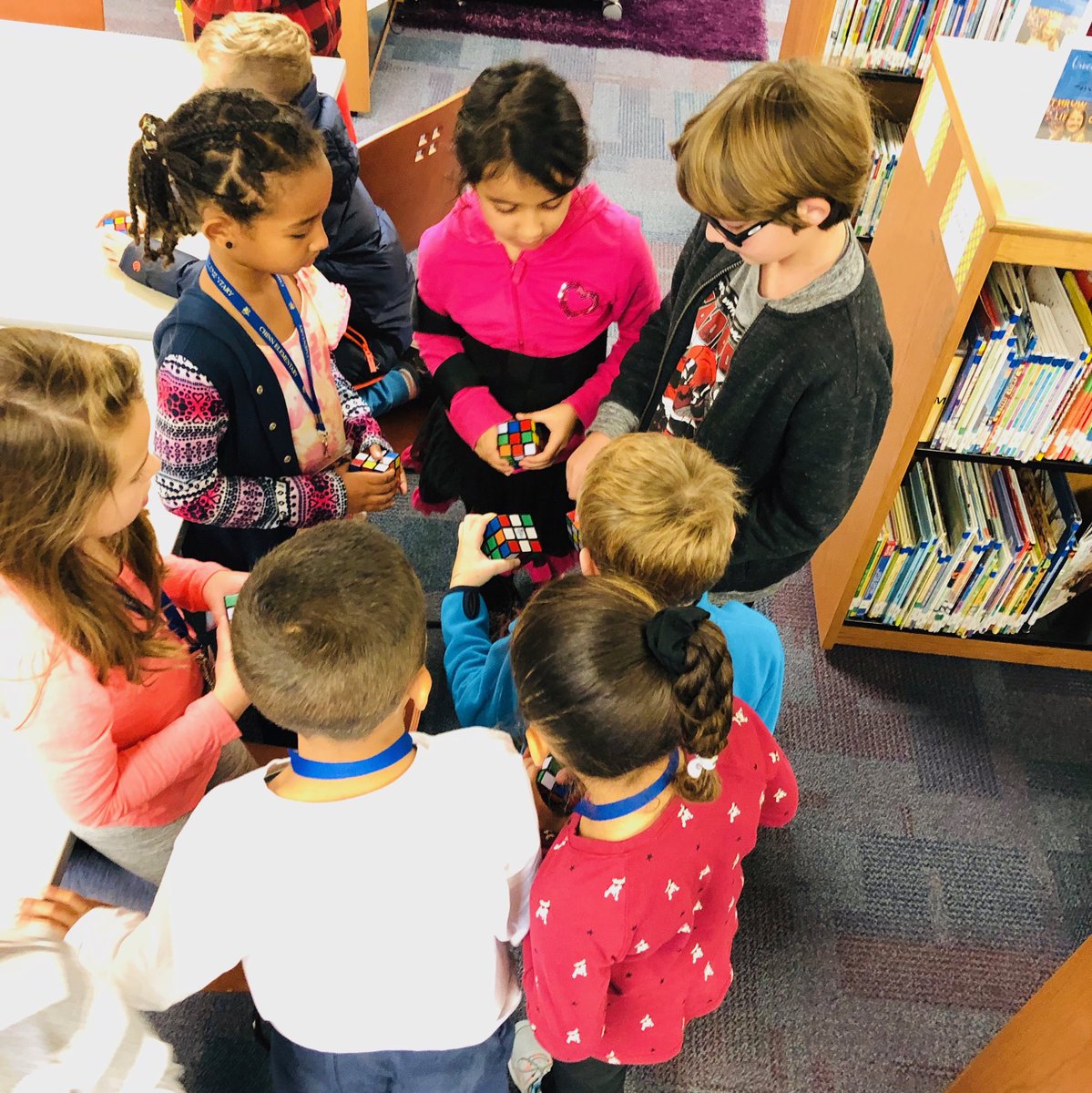 OurLoudLibrary's tweet image. When you stop by to check out a book, and happen to know how to solve a Rubik’s cube, during 2nd grades intro lesson, you become an instant celebrity #library celebrity #librarylife