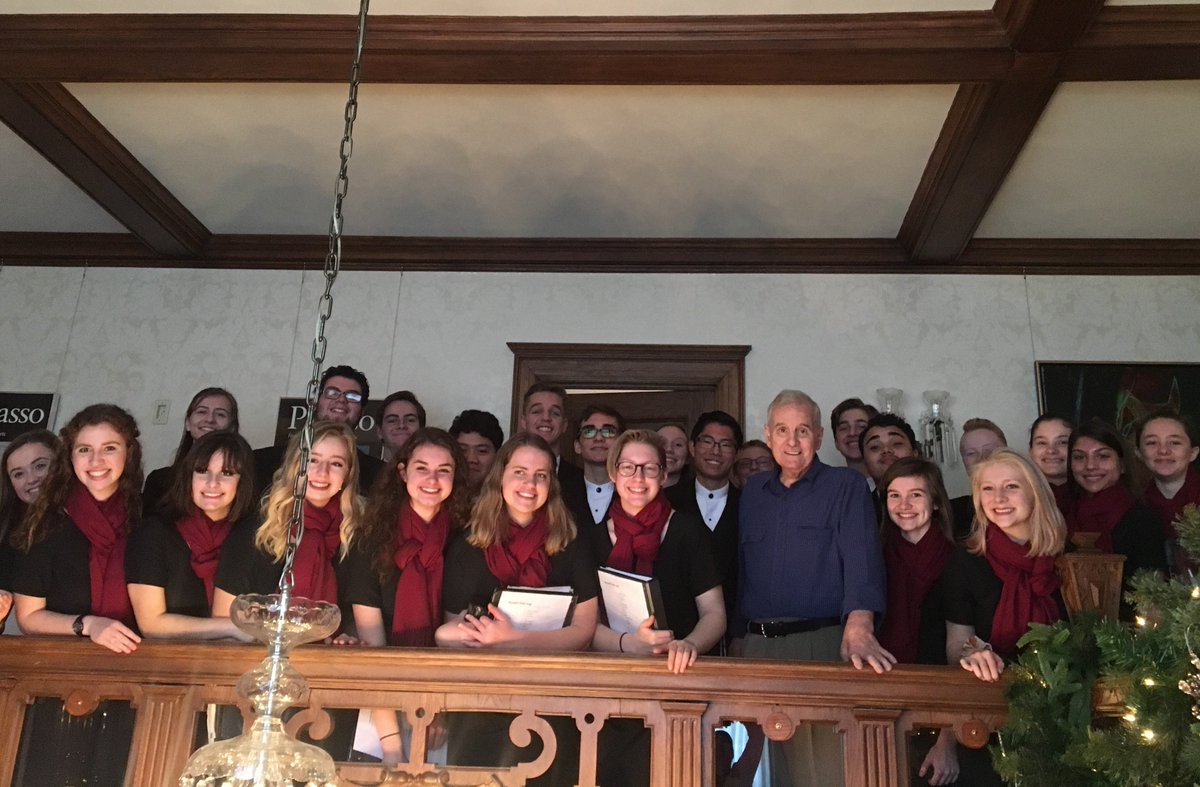Governor Dayton and student singers at the Governor's Residence