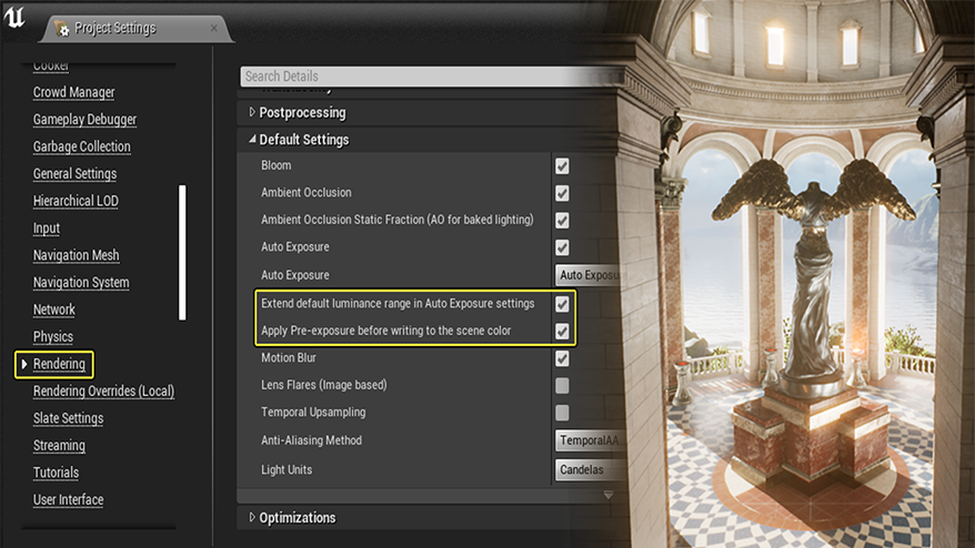 Physics Settings in the Unreal Engine Project Settings