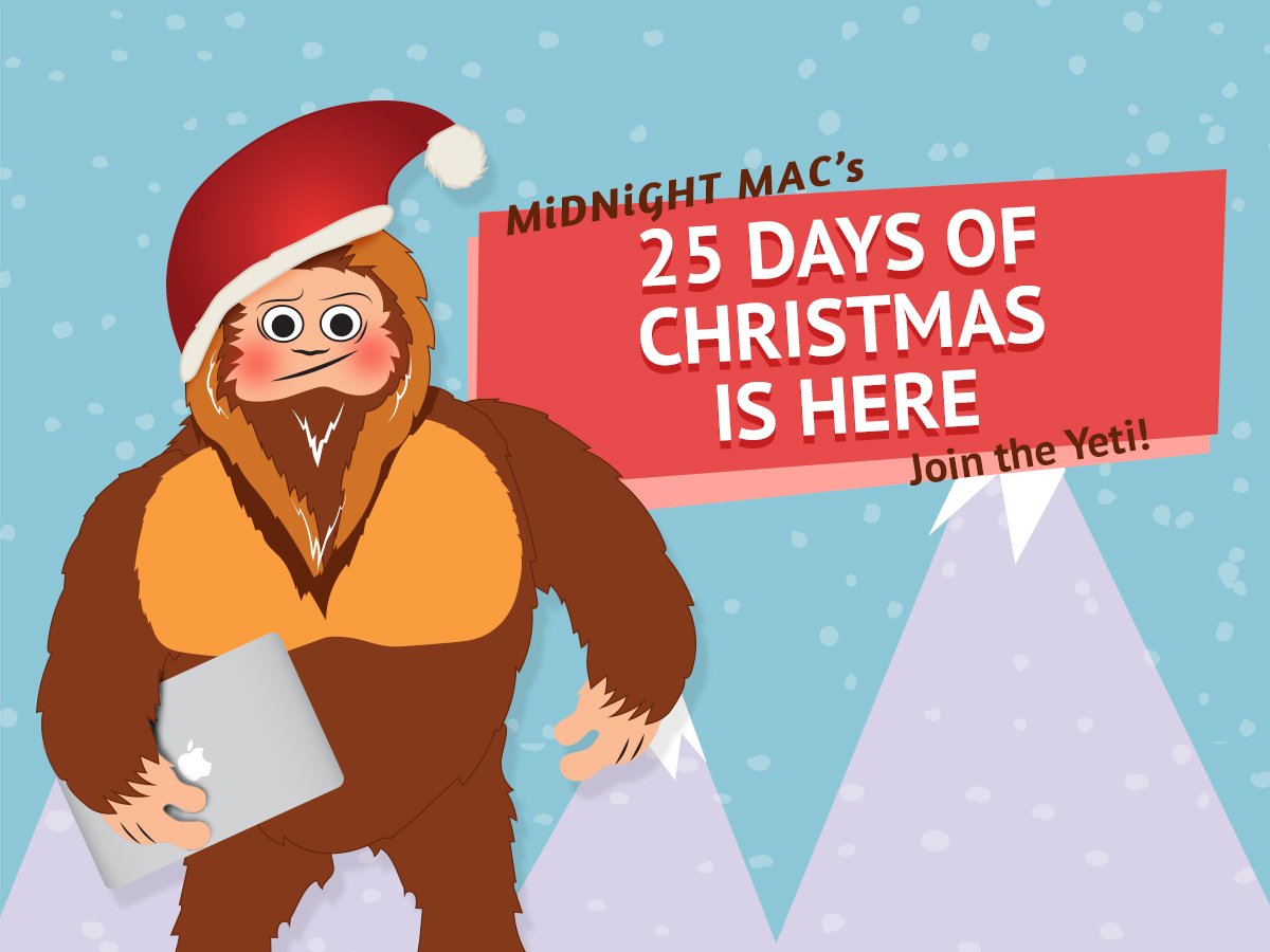 MacWarehouseUT's tweet photo. Join our Yeti this December for Midnight Mac's 25 Days of Christmas at https://t.co/H0UrlYOoTp! 🎄 A dazzling new deal is revealed each day! 🎁 Find the perfect gift just in time for Christmas! #midnightmac #25daysofChristmas https://t.co/CKIDHksk5Y