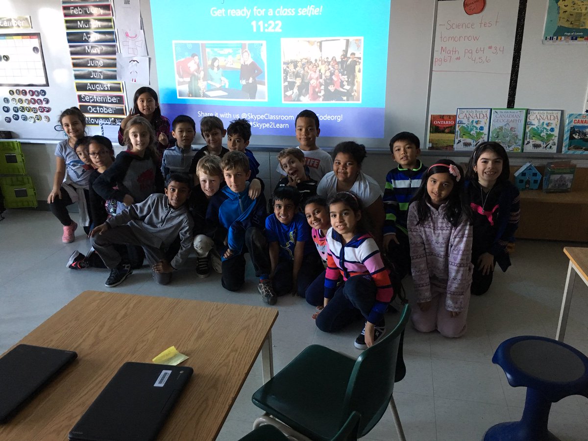 SLRuizSchool's tweet photo. Skyping and Coding with Ms Medeiros @shanlis7's Grade 3's at @SLRuizSchool . Thanks to @rvrcoelho for making it happen! #hourofcode2018 https://t.co/OI9DeyK2Dd