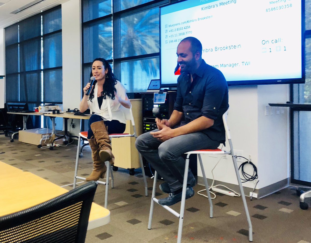 Kimbra727's tweet photo. Just finished up a #TWI VP Fireside Chat today with #VarunKrishna. Thanks to all those who came to learn from our awesome leader! @Intuit #IntuitLife #WomenInTech https://t.co/fyiwRFp8Kd