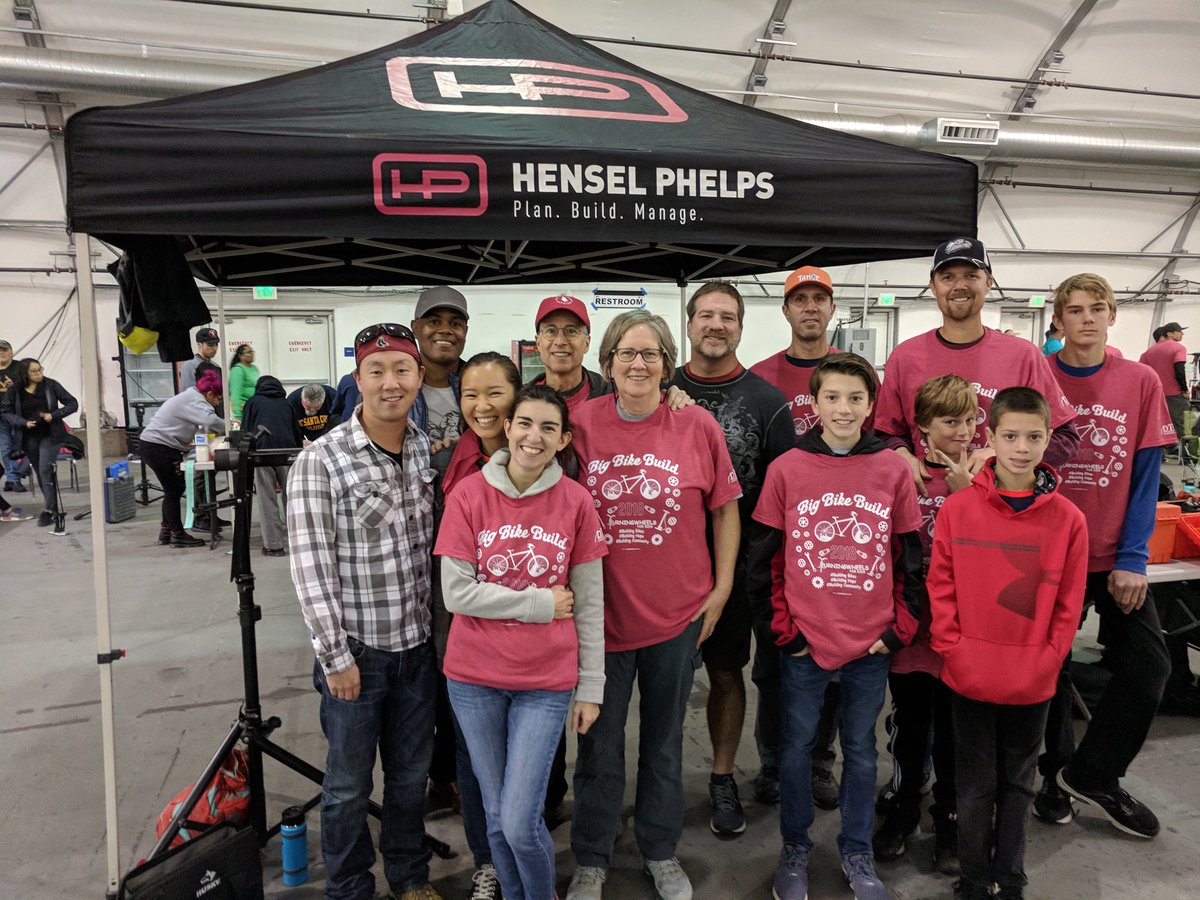 HenselPhelps's tweet photo. Our Hensel Phelps NorCal team volunteers for the @TurningWheelsFK #BigBikeBuild2018! We always have a fun time supporting this annual event, which will donate over 2600 bikes to charity organizations around the #bayarea. #BBB2018 #TWFK https://t.co/TeamYNZHmG