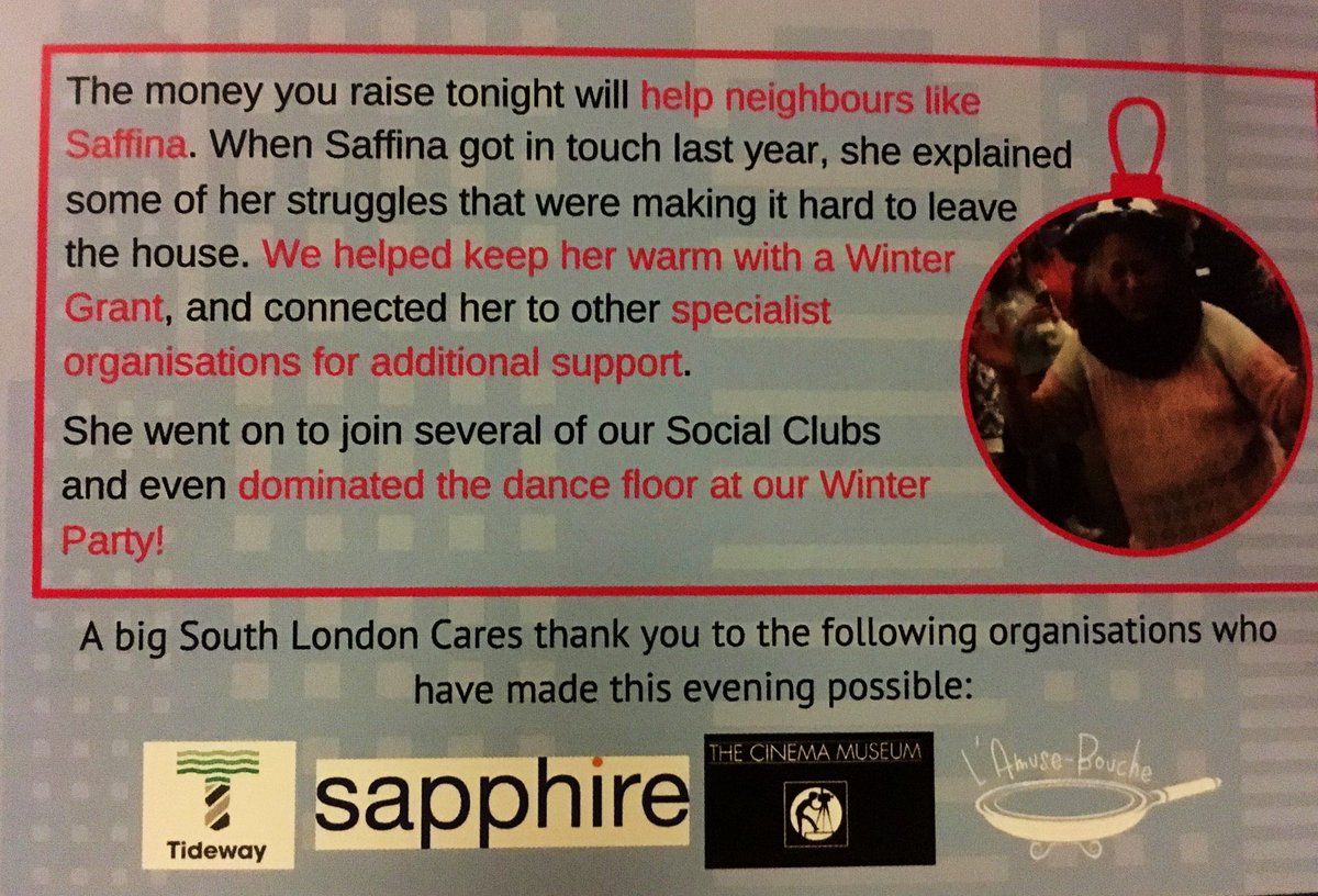 SouthLDNCares's tweet photo. Big thanks also go to the lovely team at @SapphireSystems for supporting our Elf themed evening. Thanks to their community kindness we’ll be able to help more older neighbours in Southwark &amp; Lambeth to keep warm &amp; well this winter. ❄️🧤🧣 https://t.co/aTXZCtmxlh