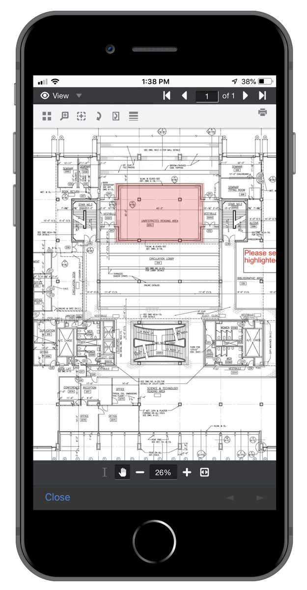 Corecon's tweet photo. Corecon is releasing Android and iOS App updates this week that includes a new document viewer which supports over 35+ file formats and markups. This is the same doc viewer used in Corecon v8 and TeamLink Portal. #AEC #construction https://t.co/GRkIWqNUJ6