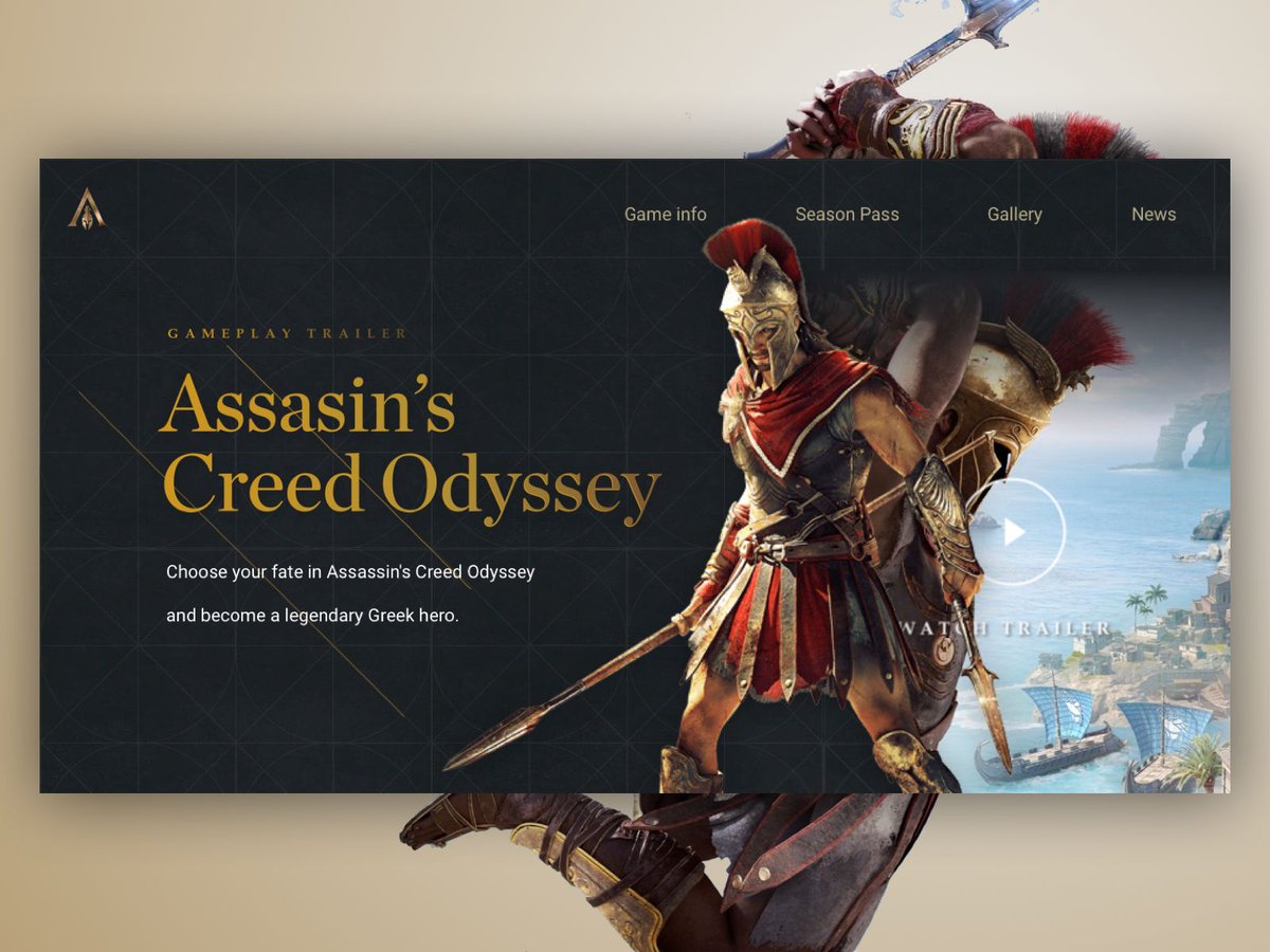 🤘Assassin's Creed Odyssey header concept
#AssassinsCreedOdyssey  #AssassinsCreed #dailyui #concept