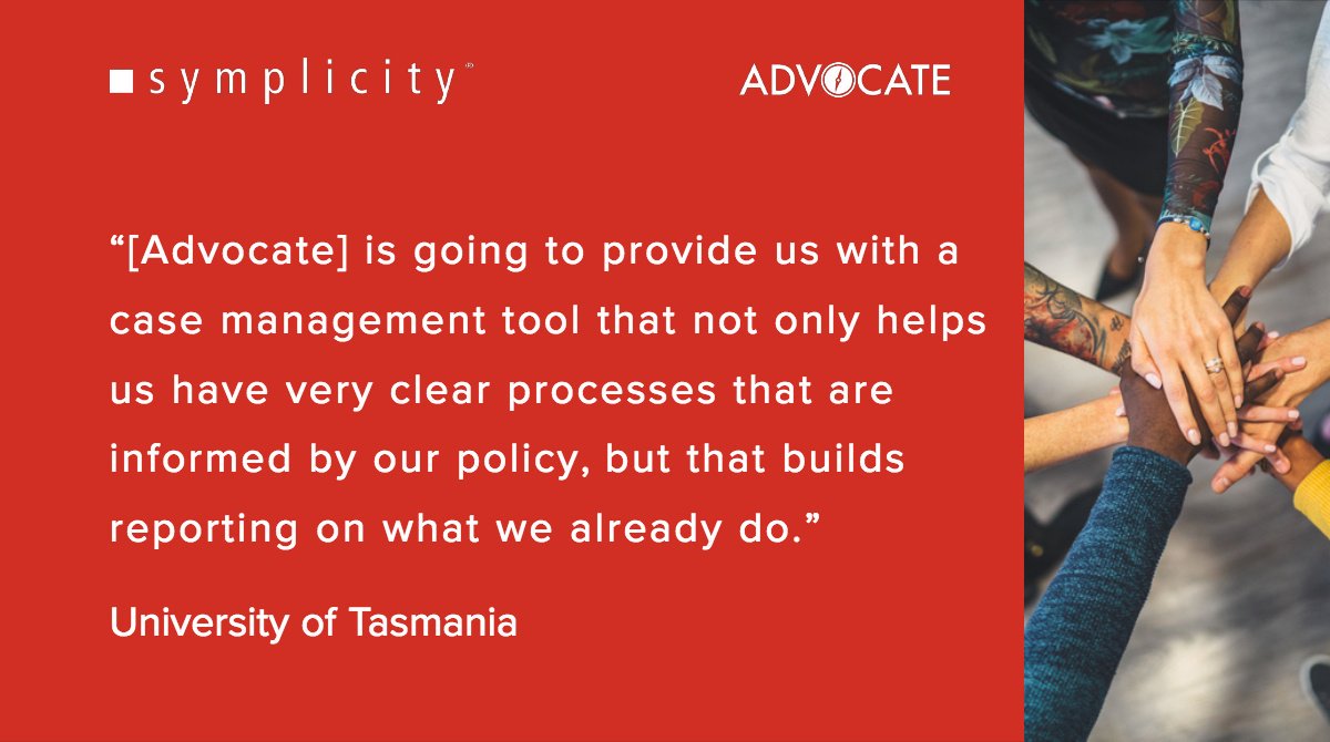symplicitycorp's tweet photo. There is so much to tell about Advocate... Meet our team at @ANZSSA conference in Melbourne to find out more @symplicitycorp #anzssa2018 https://t.co/XDA35DQkyn