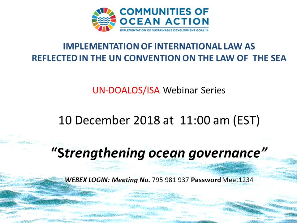 ISBAHQ's tweet image. Tune into our upcoming webinar with #DOALOS on strengthening #ocean #governance as part of our communities of ocean action series #SDG14 oceanconference.un.org/coa