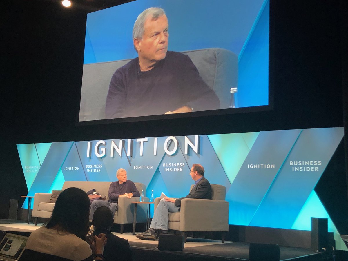 Julie188's tweet image. ⁦@Jim_Edwards⁩ asks ⁦@martinsorrell⁩  if he’s ‘furious’ over the way he left WPP. Sorrell says he’s ‘disappointed’ and ‘sad’ #IGNITION2018