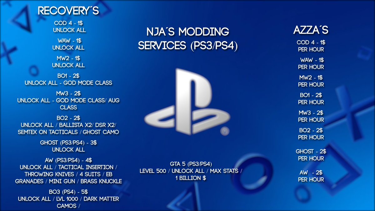 badNJA_'s tweet photo. NJA´S MODDING SERVICES 
PAYPAL / PSN / AMAZON GIFT CARDS https://t.co/WYaCzWUwxe