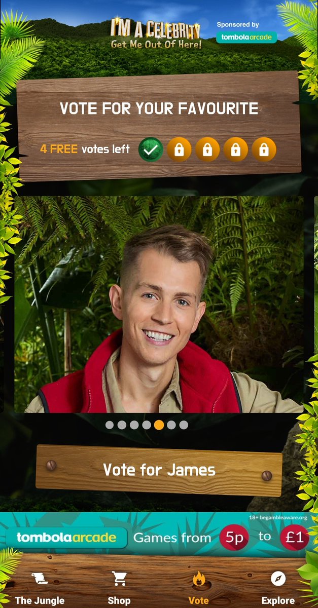 ema101's tweet photo. I just voted for @TheVampsJames 
#ImACeleb #TeamJames #VoteToSaveJames #VoteForJames #KeepJamesIn https://t.co/gaYZRm4UZL