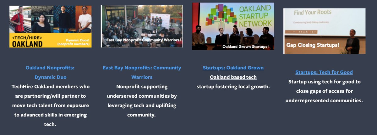 LilsG31's tweet photo. FINALISTS selected for @KaporCenter @OaklandStartup @TechHireOakland @BGirlVentures first ever #TechDoneRight DEMO NIGHT!! Join us this FRIDAY at @oaklandmuseumca theater 6pm &amp; be part of community awarding $50K to 5 #EastBay nonprofits &amp; startups! https://t.co/NE6TrbxnMx https://t.co/y4JNx54est