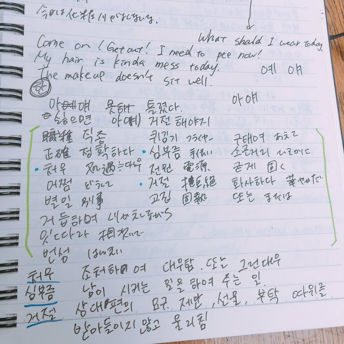 Twitterミニ企画 皆の韓国語勉強ノートを覗き見してモチベーションを高めよう こりあゆぶろぐ
