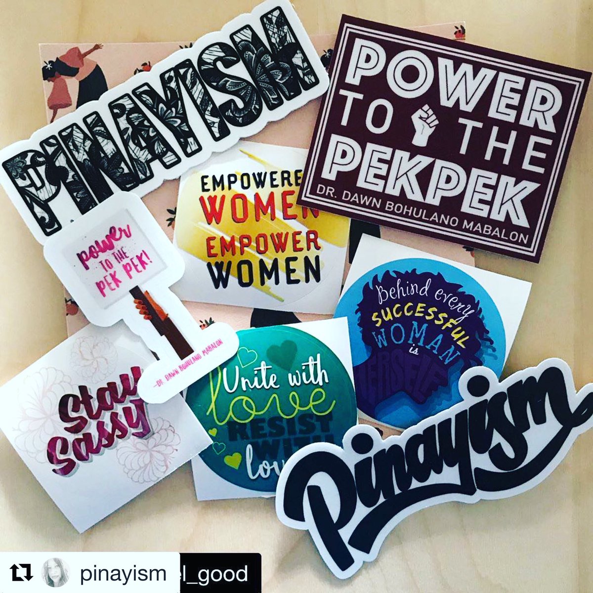 A custom sticker dedicated to. @fanhs_national historian @drdawnbm #dawnmabalonisintheheart #Repost @pinayism
・・・
PINAYisMAMA Swag Stickers! Thank you @jjtypography for designing the pinayism ones! Aileen, thank you for designing the pek pek one:) #pinayismama