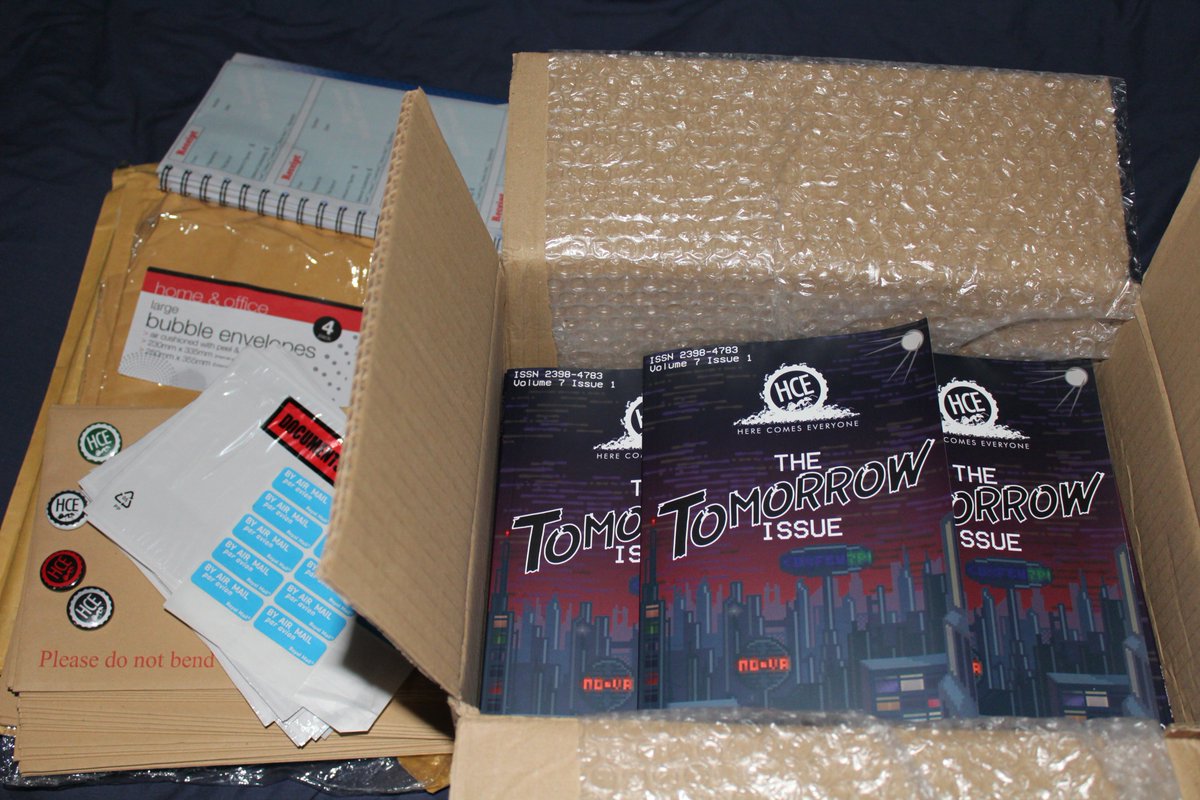 HereComesEvery1's tweet photo. Today we posted off some parcels to HCE customers - #TheTomorrowIssue and #TheBrutalIssue. So if you've ordered #magazines from us, they're on their way! https://t.co/zJXMGKjByG