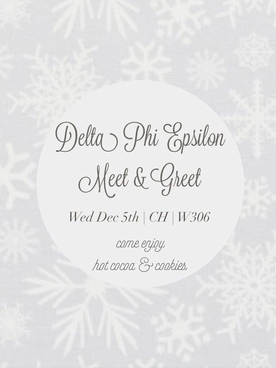 sjcpanhellenic's tweet photo. Join the sisters of Delta Phi Epsilon at their meet and greet tomorrow! #gogreek https://t.co/CfLNQwp1Bt