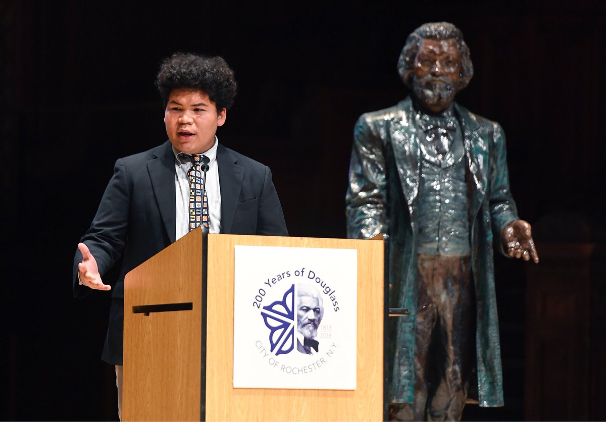 _Tiana_'s tweet photo. Thank you @TStephens_Lance @McQuaidJesuit for sharing some of Frederick Douglassโ words at the #ProphetOfFreedom event #FrederickDouglass200 @HochsteinSchool https://t.co/IPuVdb6r9U
