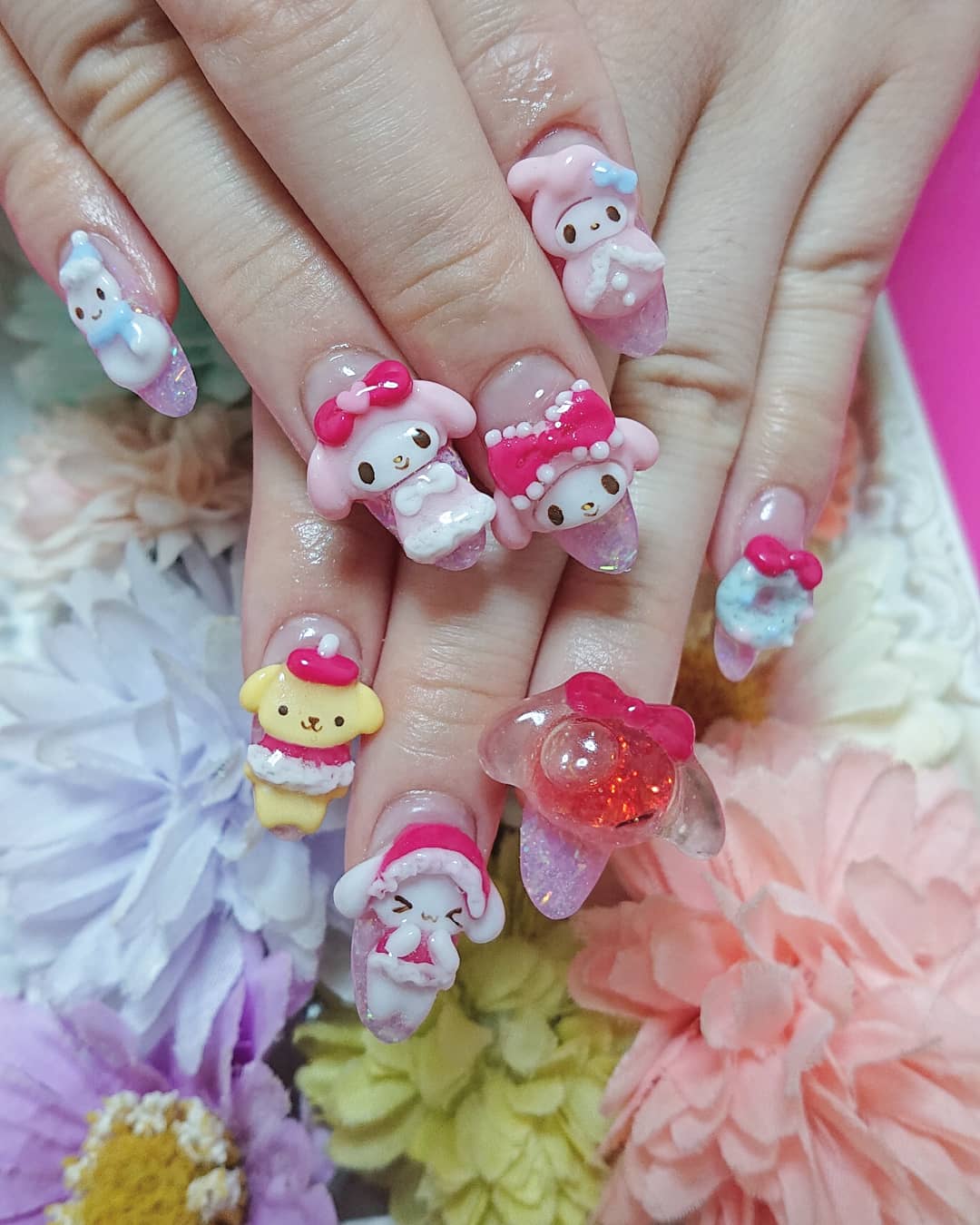 いろはねいる ジェルネイル スカルプ ネイル Nail 新宿ネイルサロン いろはねいる マイメロ マイメロネイル ポムポムプリンネイル シナモロールネイル シナモンネイル キティネイル クロミちゃんネイル キキララネイル サンリオネイル