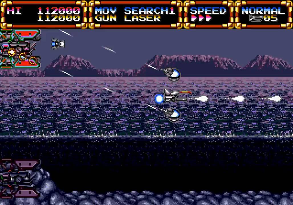 GleyLancer has one of the best ost on the sega genesis and one hell of a good Shoot em up. This megadrive exclusive has a badass anime opening cutscene, fast pace gameplay, and all you could love. It's not the best of the genre on the console but finding it on wiiware was a treat