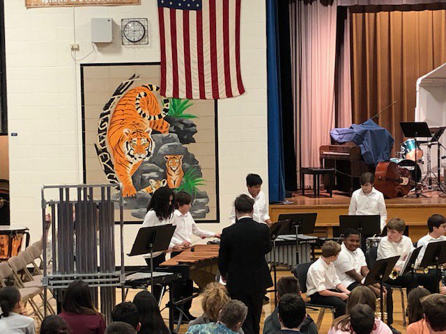 GurrieTigers's tweet photo. GMS Bands sounding great at the afternoon student matinee. Don't miss the outstanding performances tonight @ 7pm here at Gurrie: GMS Jazz and Concert Bands, Percussion Ensemble, Beginner, and Symphonic Bands. 
#GMSPride #GMSBands https://t.co/wWcxbr8sF5