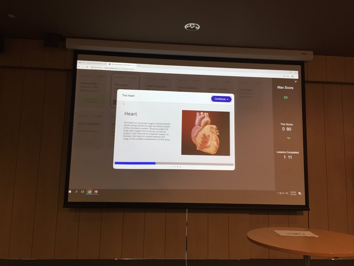 solfella's tweet photo. Third and final conference surprise #h5pcon2018 announced. Audible grunts of approval in the room for liner, scored, mini-courses. To be released Q1 2019. #moreawesomeness https://t.co/qZkAXlQU8o