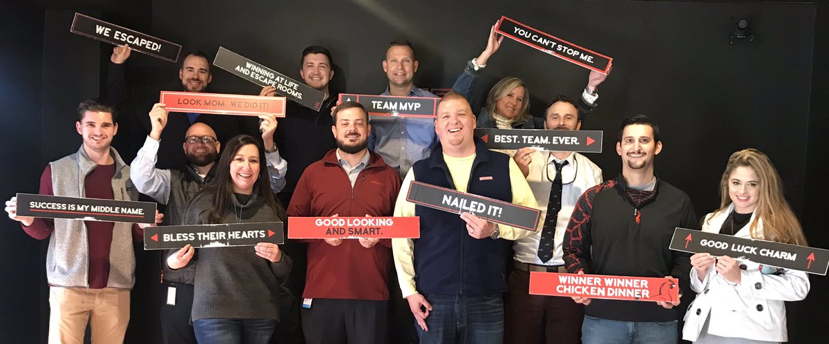 Great time today with our team get together!! We did it..We  escaped!!@mason22222 @BrettADriver <a href="/AnnaMar50480540/">Anna Marie</a> <a href="/hiott_tyler/">Tyler Hiott</a> @BuckSwat_ATT <a href="/Joy51146597/">Joy</a> <a href="/ChrisTh65705277/">Chris Thomas</a> <a href="/DannyPolfliet/">Danny Polfliet</a> <a href="/Bennett24Brad/">Brad_Bennett24</a>