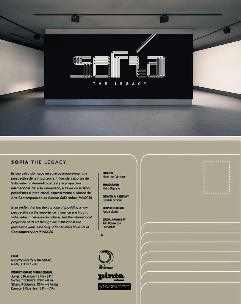 Si se acercan a Pinta Miami están muy invitados. Una producción de ArtsConnection Foundation en Homenaje a Sofía Imber