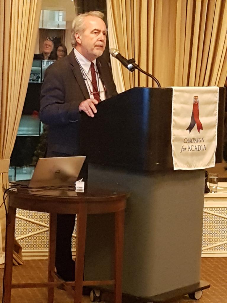 Acadia's VP for University Advancement kicks off a #CAMPAIGNforACADIA reception in the Nation's Capital tonight. Lots of <a href="/acadia_alumni/">Acadia Alumni</a> pride in the room ... stand up and cheer!