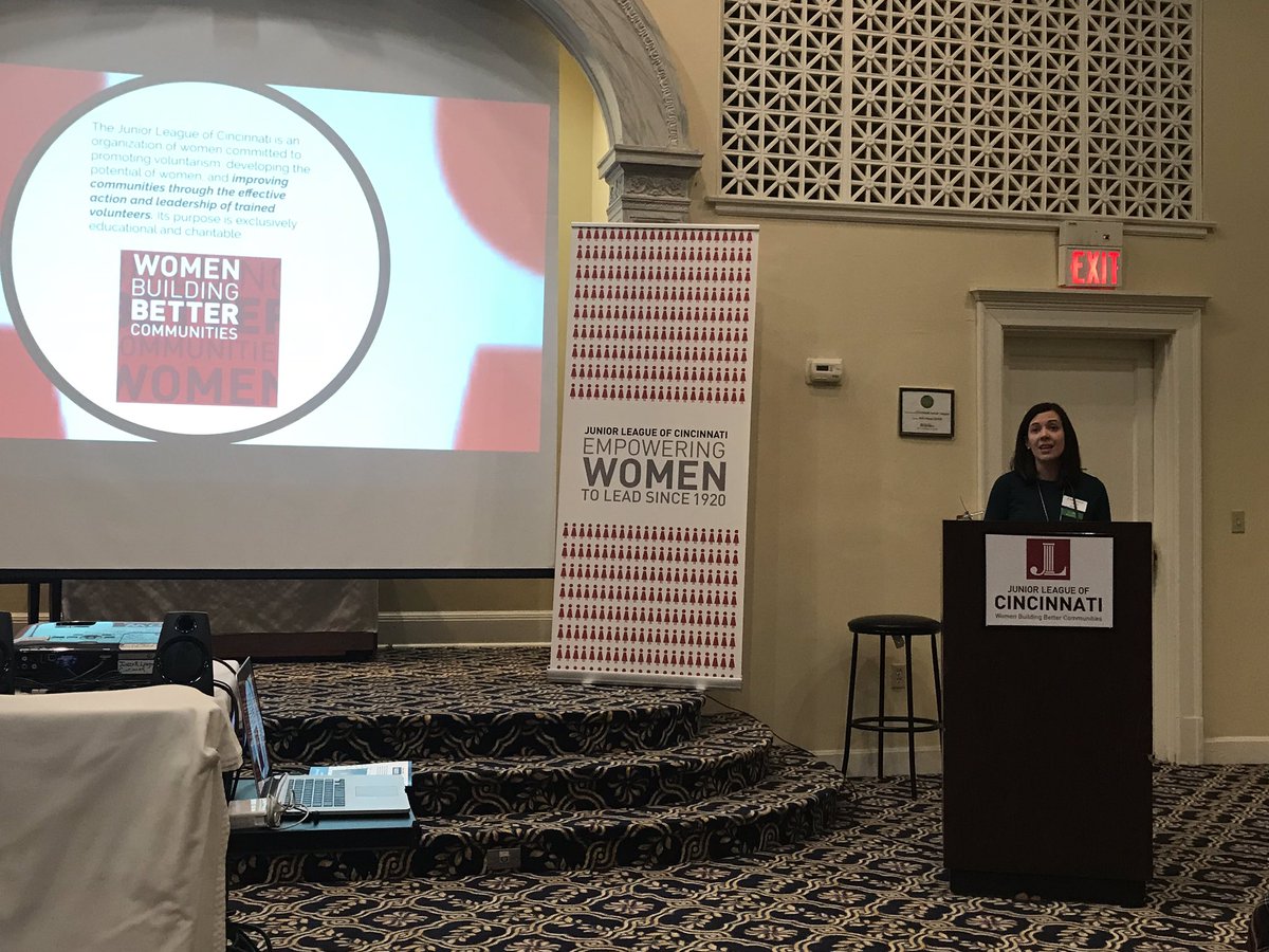 JLCincy's tweet photo. President Tara Noland kicks off our December GMM, reminding us that “women are the keepers of this world.” Stay tuned for more from this evening’s program! #cincy #nonprofit #jlcincy #womenbuildingbettercommunities https://t.co/WKaMMJHBms